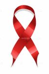 A Red Folded Ribbon on a White Background
